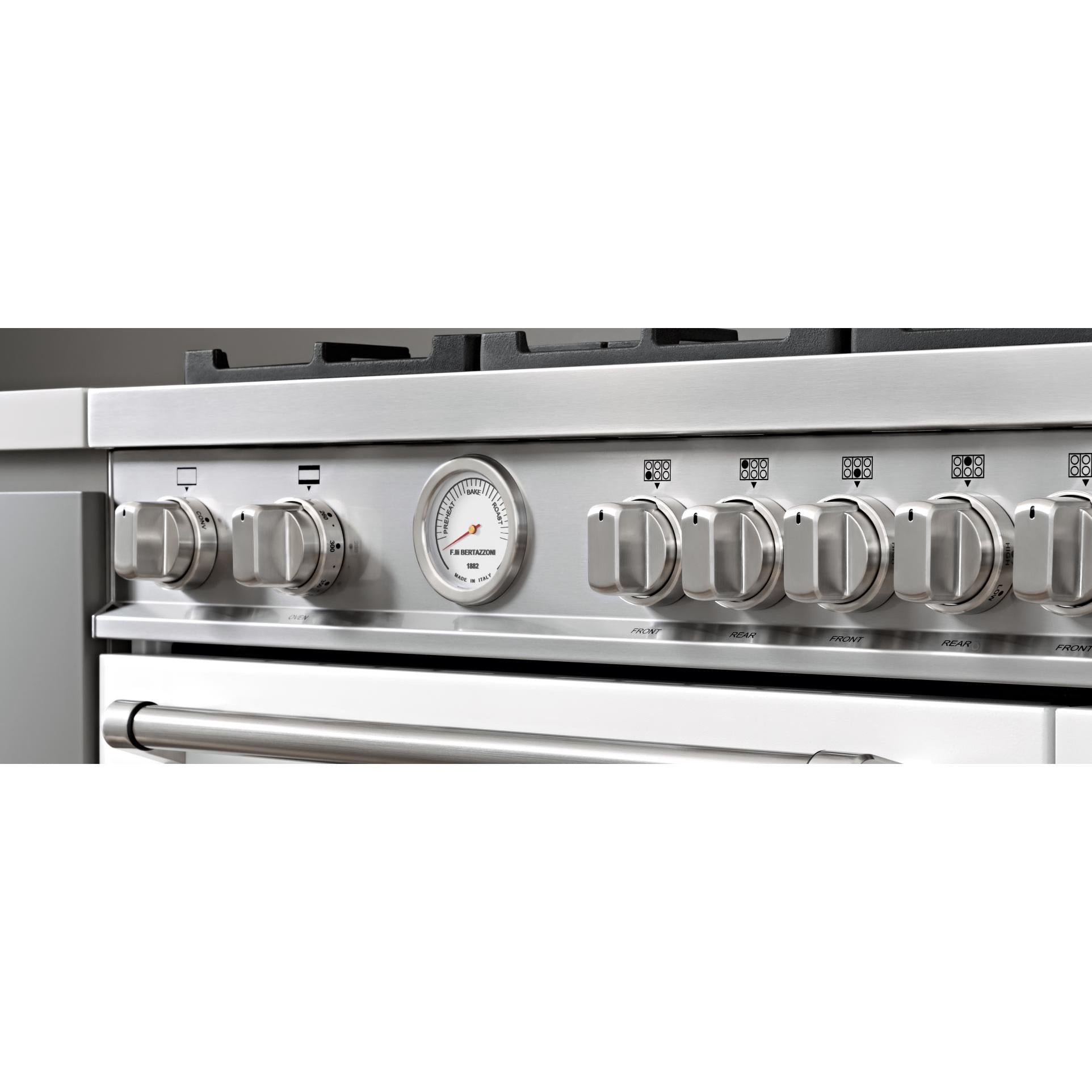 Bertazzoni 48 Inch Freestanding Dual Fuel Range with Griddle - MAS486GDFMNEV - Professional Gas & Electric Oven for Home Chefs - Perfect for Baking, Roasting & Large Family Cooking