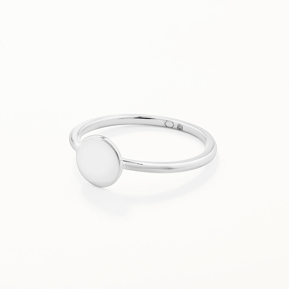 Silver Mini Disc Ring - Trendy Stackable Jewelry for Women, Perfect for Everyday Wear & Layering Looks