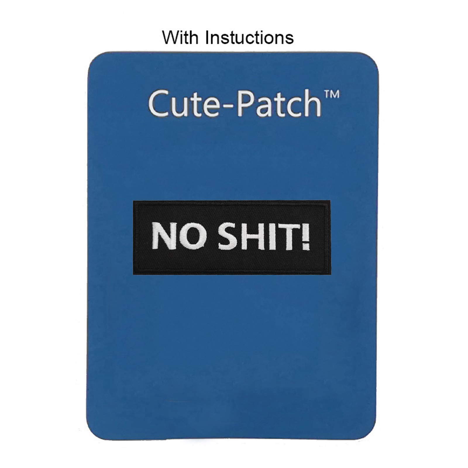 No Sh*** Embroidered Iron On Patch - Cute & Funny DIY Sewing Patches for Jackets, Bags & Denim - Perfect for Punk Style & Personalization