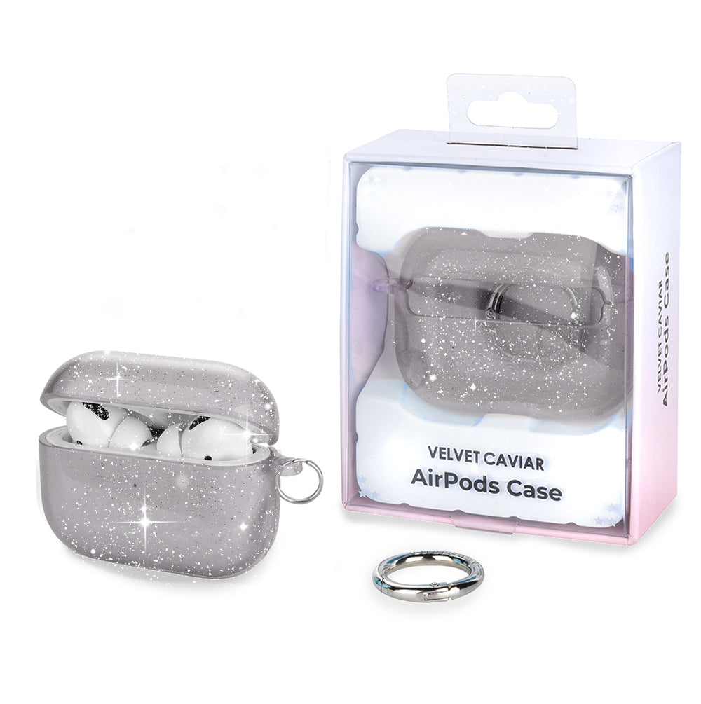 Premium Grey Stardust AirPod Case - Protective Cover for AirPods 1/2/3 & Pro - Trendy Glitter Design for Everyday Use, Travel & Work