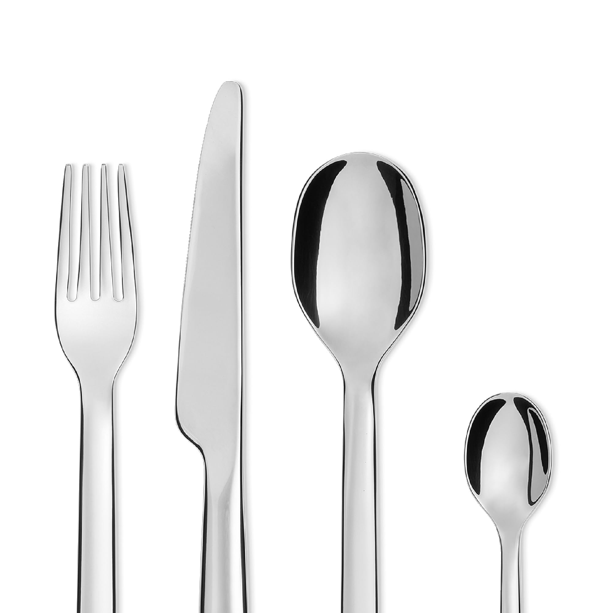 Alessi Ovale 24-Piece Stainless Steel Cutlery Set - Premium Silver Flatware for Fine Dining, Dinner Parties & Elegant Table Settings