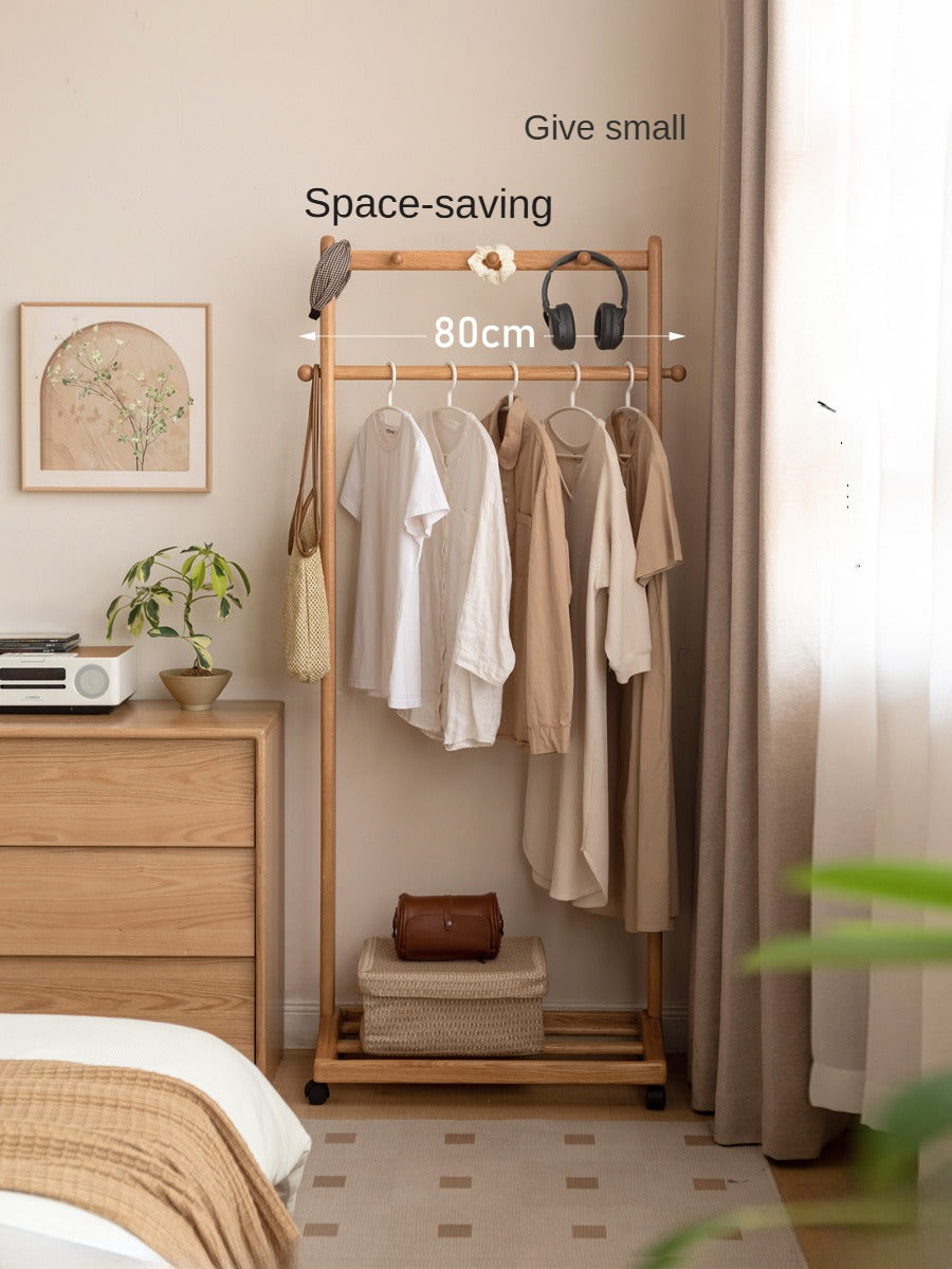 Premium Solid Oak & Birch Wood Wall Hanger - Adjustable Coat Rack for Jackets, Hats & Bags - Perfect for Entryway, Bedroom & Closet Organization