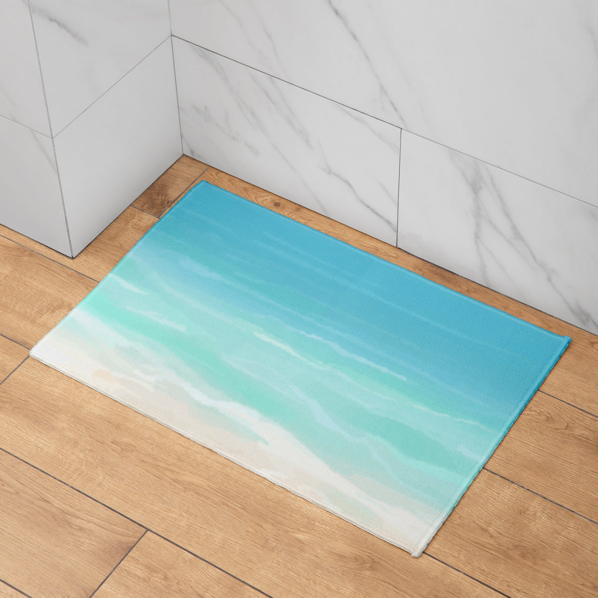Soft & Absorbent Beach Colors Bath Mat - Non-Slip Bathroom Rug for Showers, Bathrooms & Poolside - Quick Dry & Machine Washable