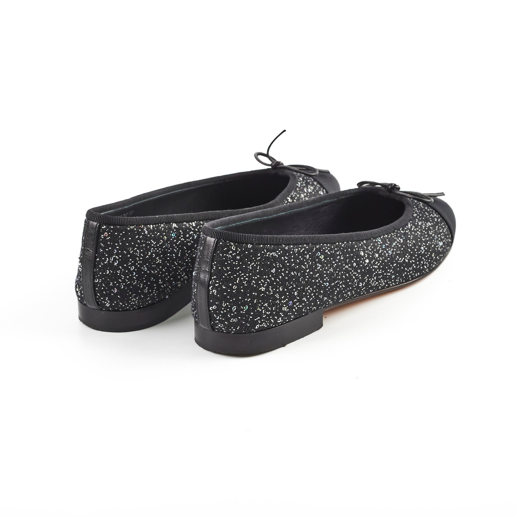 Chanel Black Sequin Ballet Flats for Women Size 40 - Elegant Evening Shoes for Parties & Special Occasions