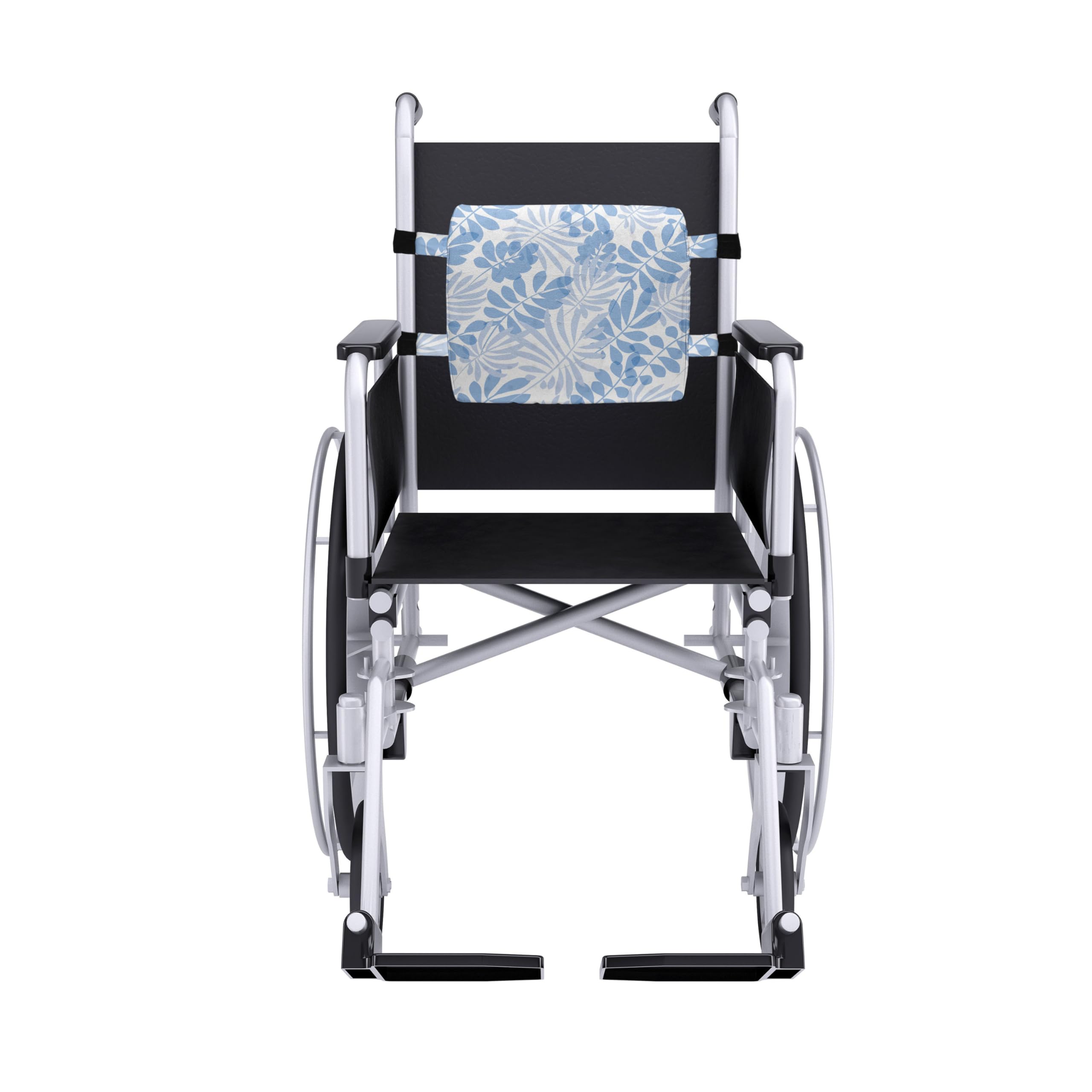 Ambesonne Blue and White Lumbar Support Pillow - Tropical Hawaiian Leaf Design - High Density Foam for Office Chair & Car Seat - 14x13 Inches - Pale Blue & White - Perfect for Home, Office & Travel Comfort