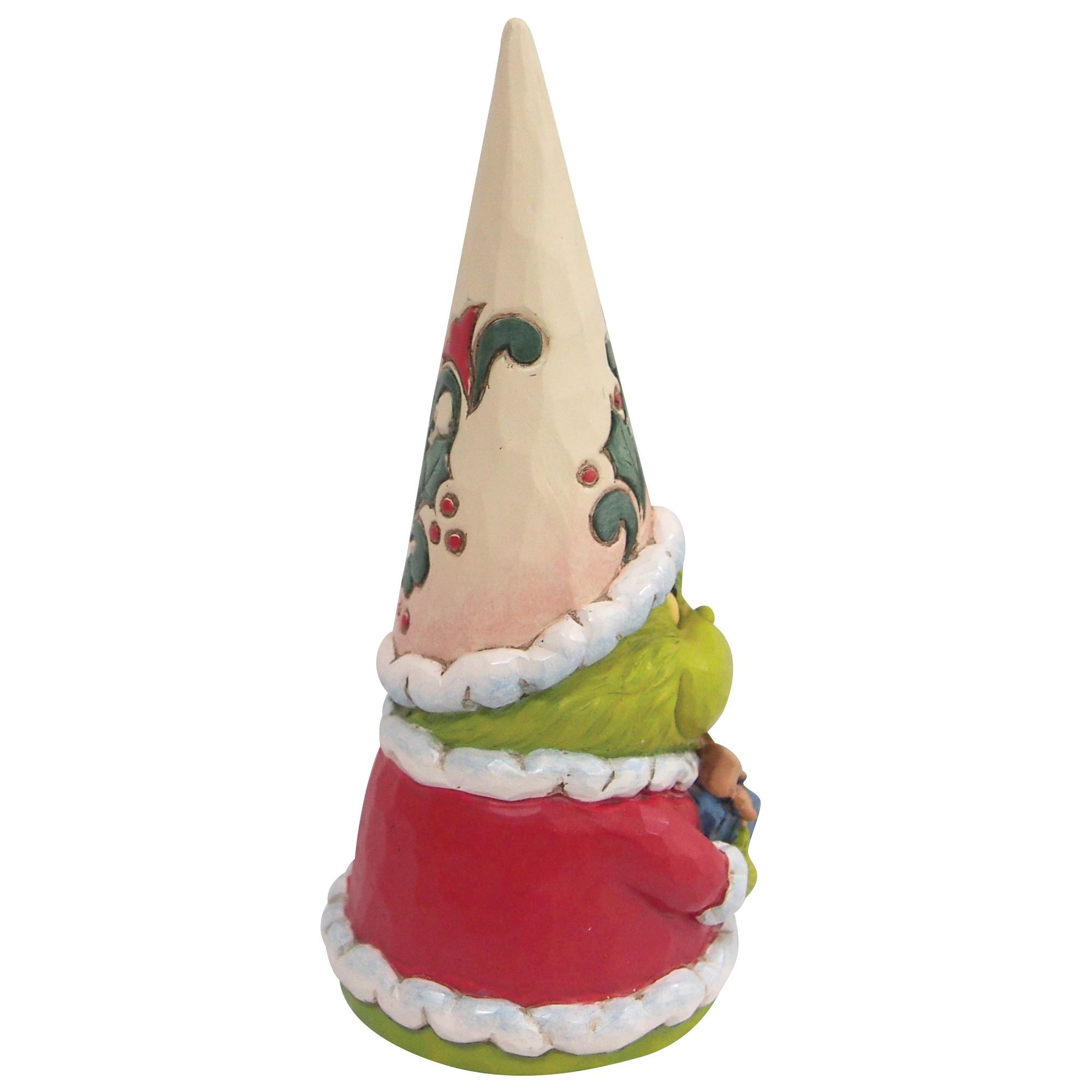 Christmas Grinch Gnome Holding Present - Festive Holiday Decor for Home, Office & Yard - Perfect for Xmas Party, Gift Exchange & Outdoor Decorations