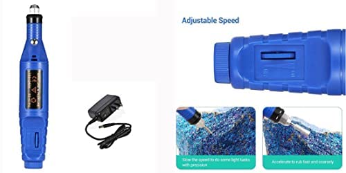 2x Mini Electric Hand Drill & Manicure Kit - Adjustable Speed DIY Craft Tool with Metal Polishing Pen for Nail Art, Jewelry Making & Small Craft Projects (Includes Drill Machine + Adapter + 2 Mini Drills) - Perfect for Home DIY, Nail Salons & Hobbyists