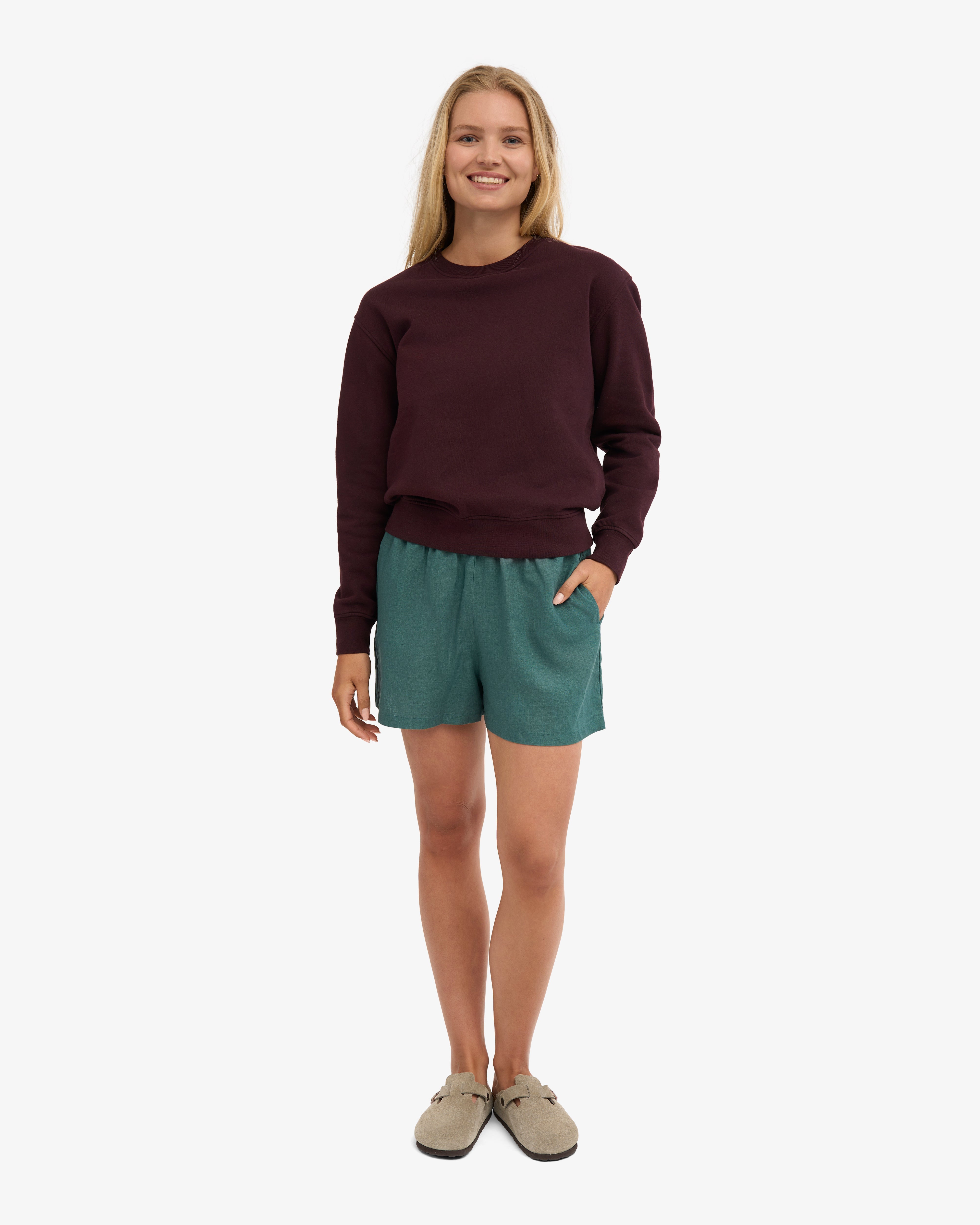 Breathable Linen Shorts for Women - Comfortable & Stylish Ocean Green Summer Shorts | Perfect for Beach, Vacation & Casual Outings
