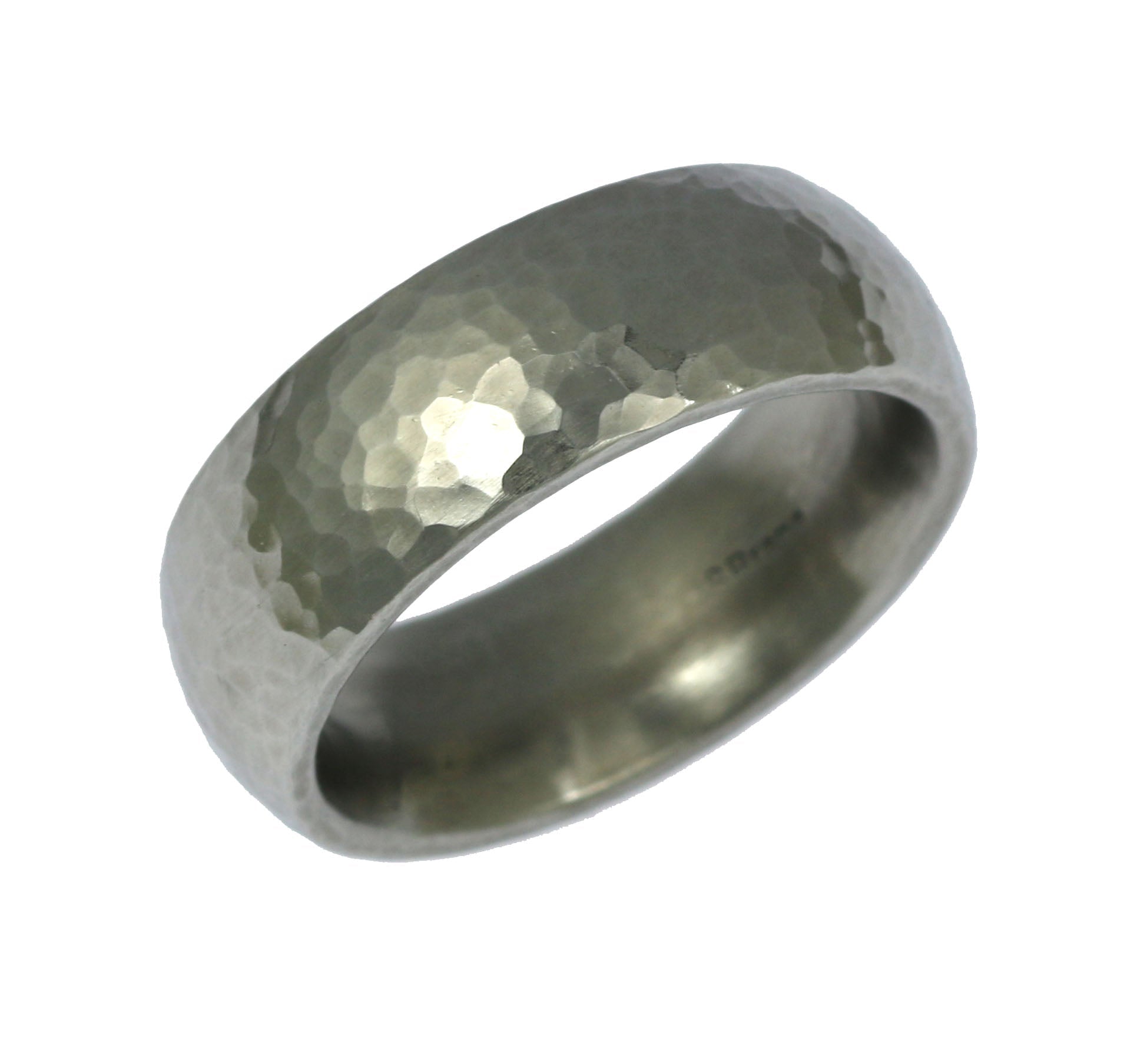 8mm Hammered Domed Stainless Steel Men's Ring - Durable & Hypoallergenic Wedding Band, Fashion Jewelry Gift for Him - Perfect for Engagements, Anniversaries and Everyday Wear