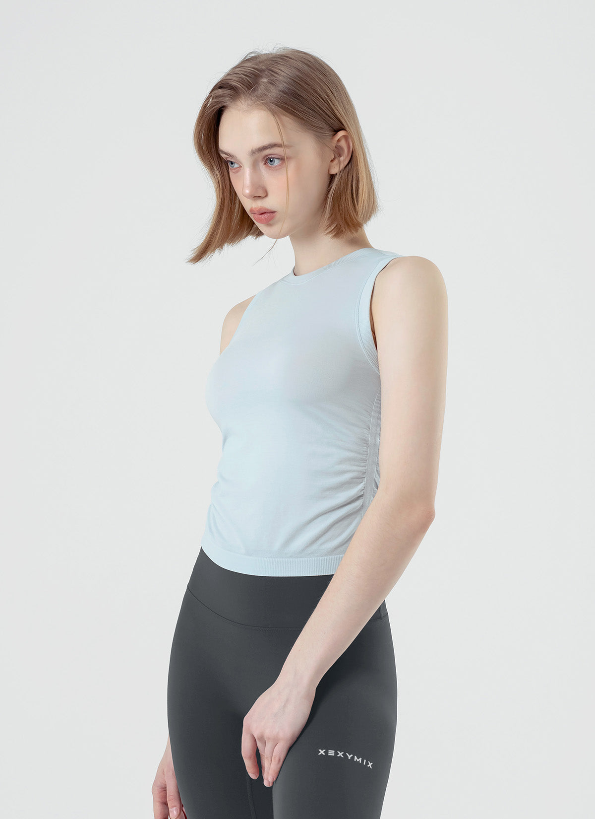 Zero Slick Seamless Side Shirring Sleeveless Top for Women - Perfect for Summer Outfits, Casual Wear & Beach Vacations