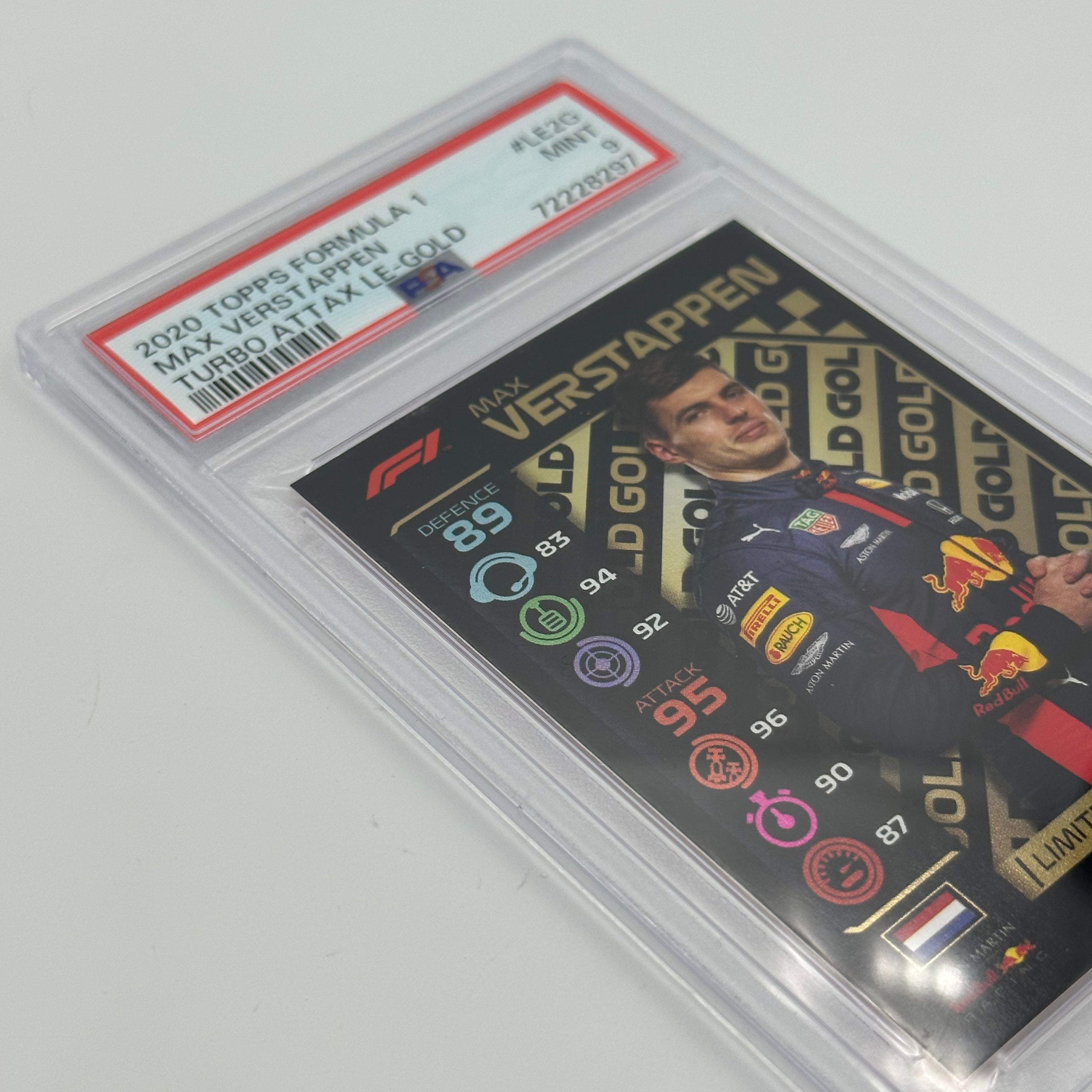 PSA 9 Graded MAX VERSTAPPEN #LE2G Limited Edition Gold Trading Card - Perfect for F1 Racing Fans & Collectors, Great for Display, Gifting, and Investment