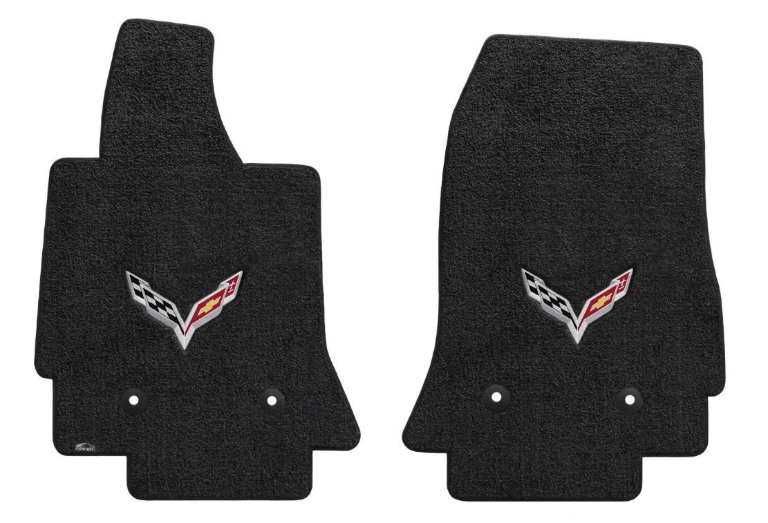 Premium All-Weather Floor Mats for 2014-2018 Chevrolet Corvette Stingray C7 - Custom Embroidered Flags Design - Heavy Duty Black Car Mats - Perfect for Daily Driving & Car Shows