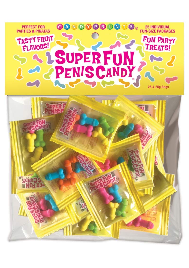 Funny Penis-Shaped Candy - 25 Individually Wrapped Fun-Size Packs for Bachelorette Parties & Adult Humor Gifts