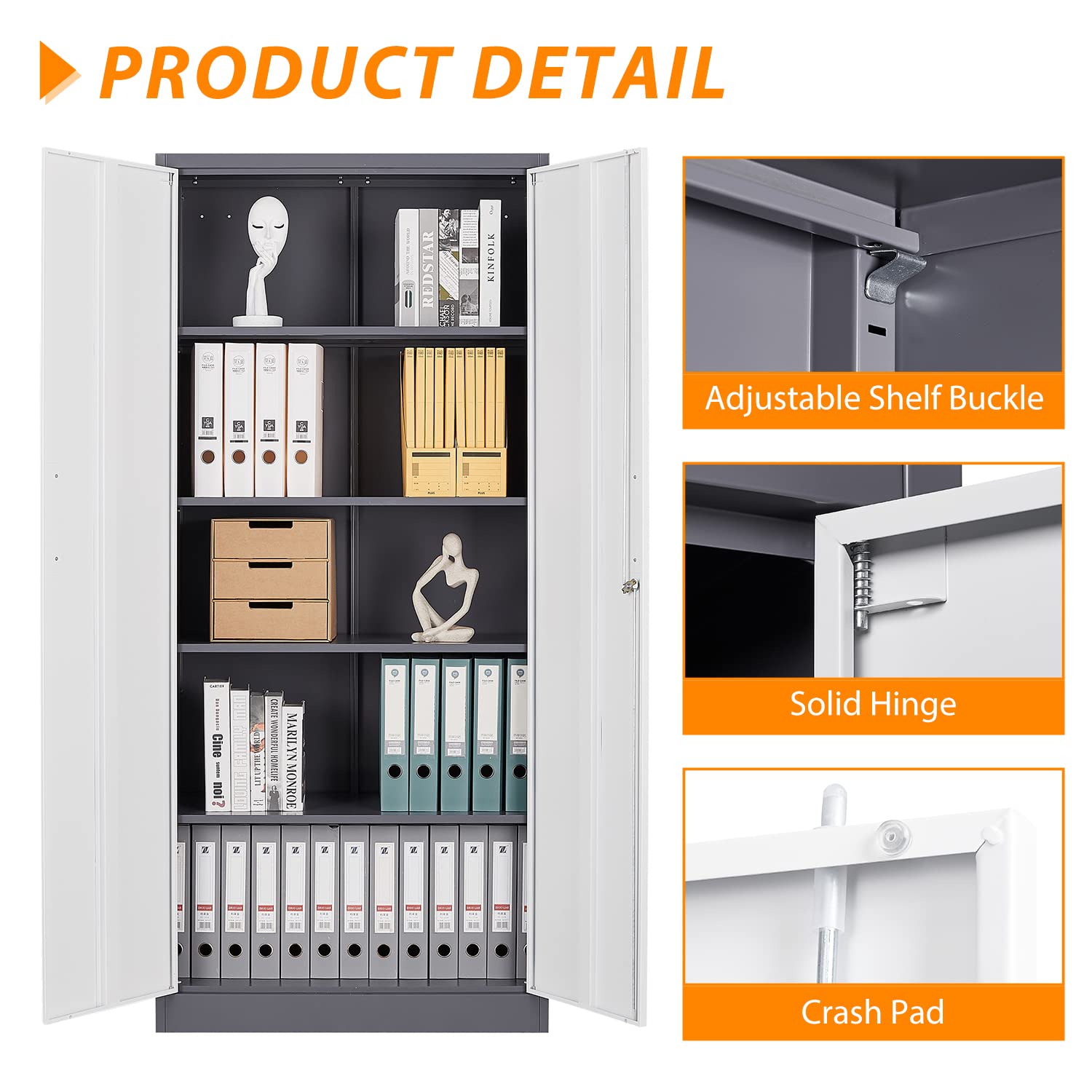 Heavy-Duty Metal Storage Cabinet with Lock - 71