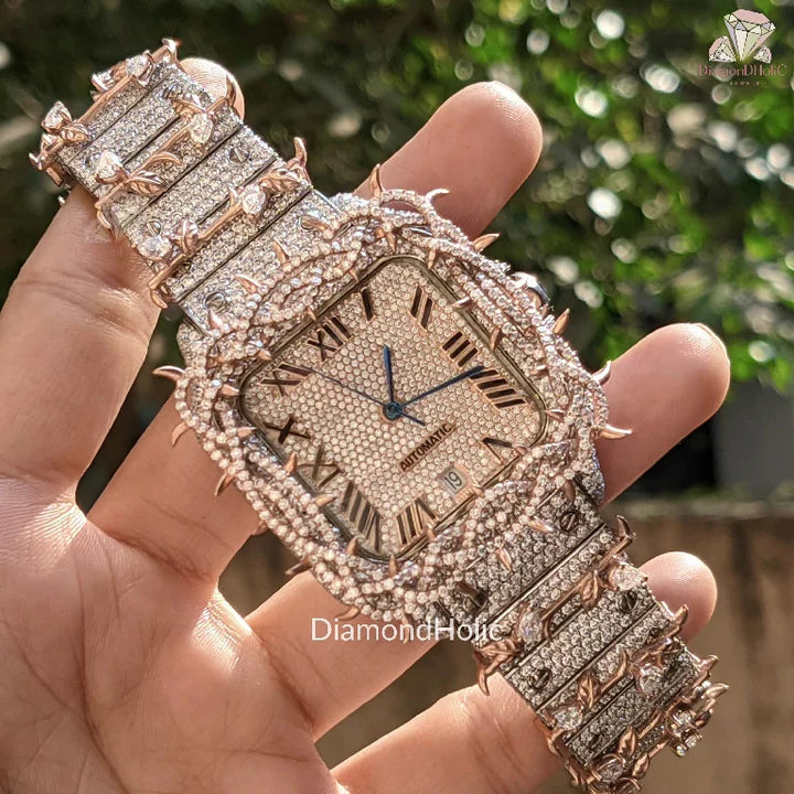 Luxury Men's Designer Watch with Moissanite Diamond - Elegant Valentine's Day Gift for Boyfriend, Husband, Anniversary - Perfect for Formal Events, Date Nights & Special Occasions