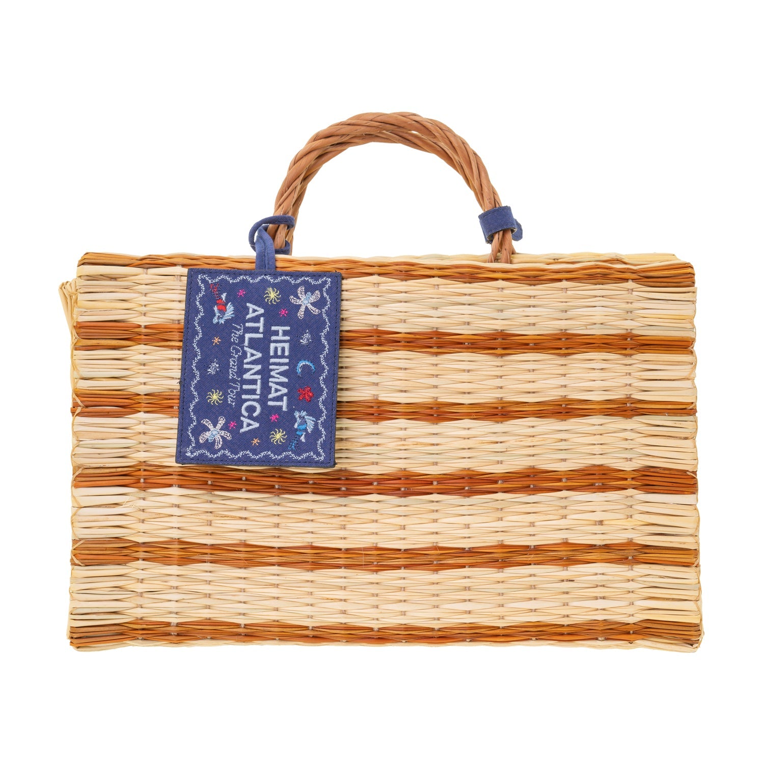 The Grand Tour Collection Mustard Beach Basket - Large Woven Picnic Basket with Lid for Beach, Picnics, and Outdoor Gatherings