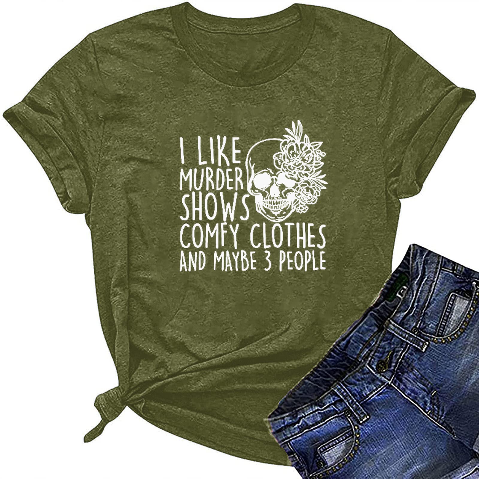 Funny Women's Summer T-Shirts - Casual Letter Print Short Sleeve Blouse | Cute Novelty Graphic Tees for Women | Perfect for Beach Outings, Parties & Everyday Wear