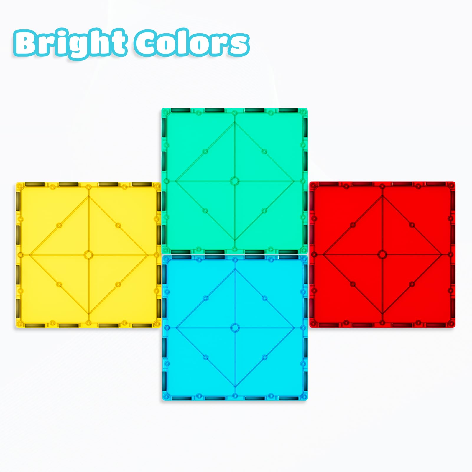 Bmag 4pc Magnetic Tiles - STEM Building Blocks for Kids 3+ | Educational Construction Toy for Boys & Girls | Classroom & Home Play