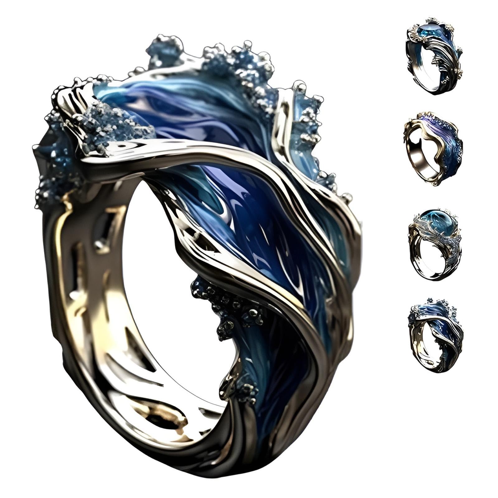 The Heartbeat of the Sea Adjustable Ring - Ocean Inspired Jewelry with Pearl & Zircon, Perfect for Friendship Gifts, Beach Weddings & Boho Fashion