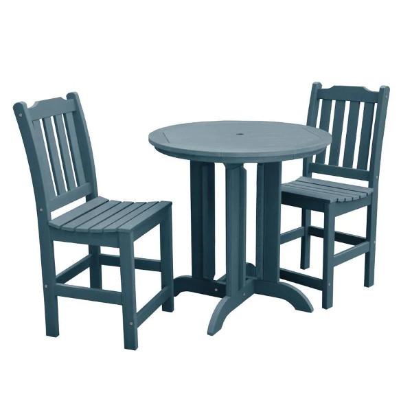 Lehigh 3-Piece Round Counter Height Outdoor Patio Dining Set with Weather-Resistant Chairs - Perfect for Backyard, Garden, and Poolside Entertaining