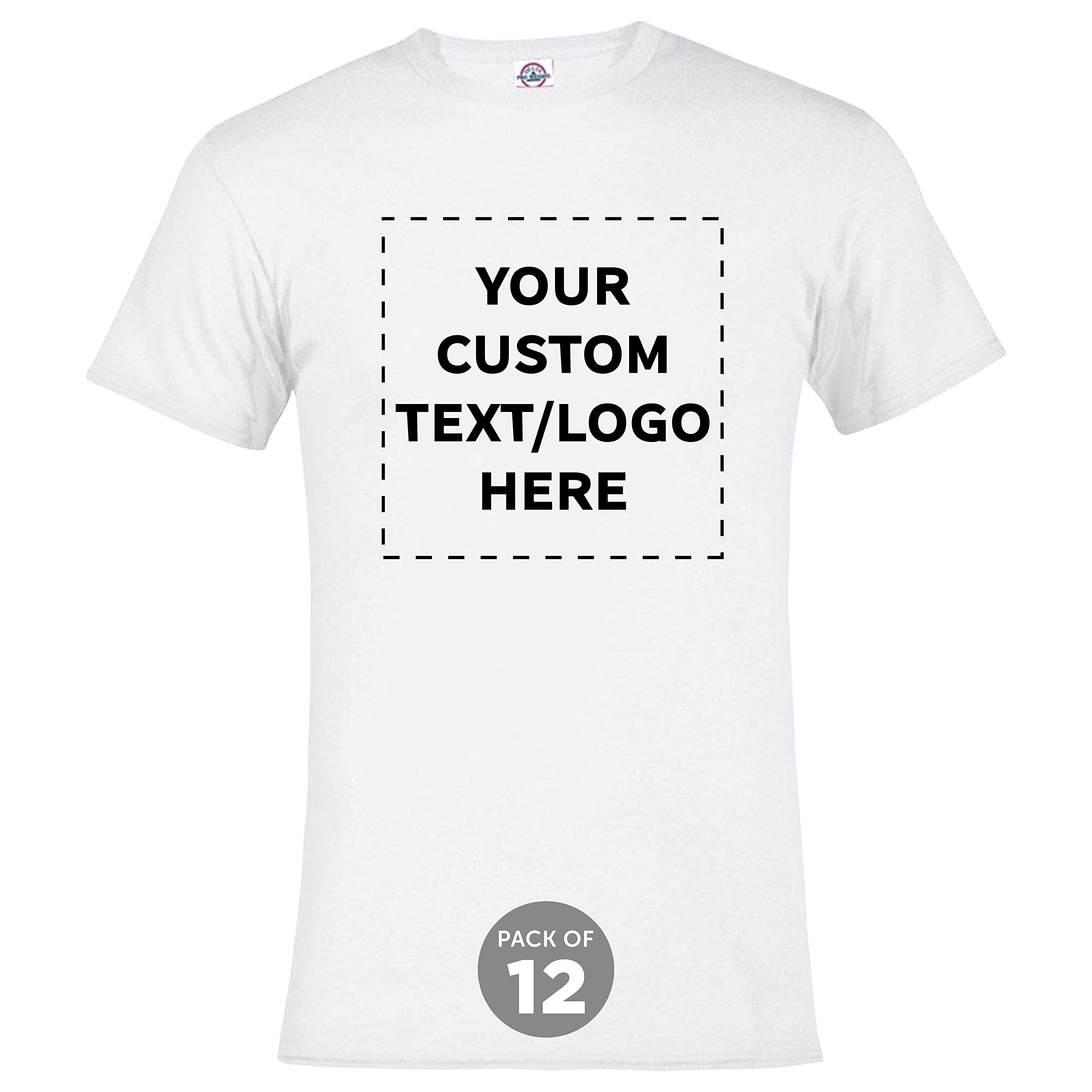 Delta Apparel Unisex Short Sleeve T-Shirts - Bulk Pack (12-Pack) | Customizable & Personalized | Comfort Fit Cotton Tees for Men & Women | Perfect for Team Events, Promotions & Casual Wear
