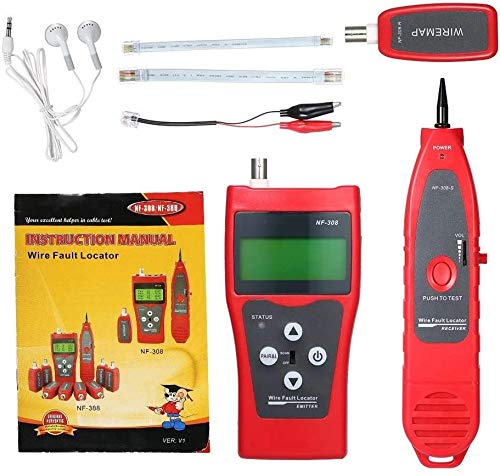 Professional Multi-Functional LCD Network Cable Tester - High Precision RJ11 RJ45 Coaxial Wire Length Finder with Remote Adapter for Ethernet, LAN, Phone Line Testing & Network Installation
