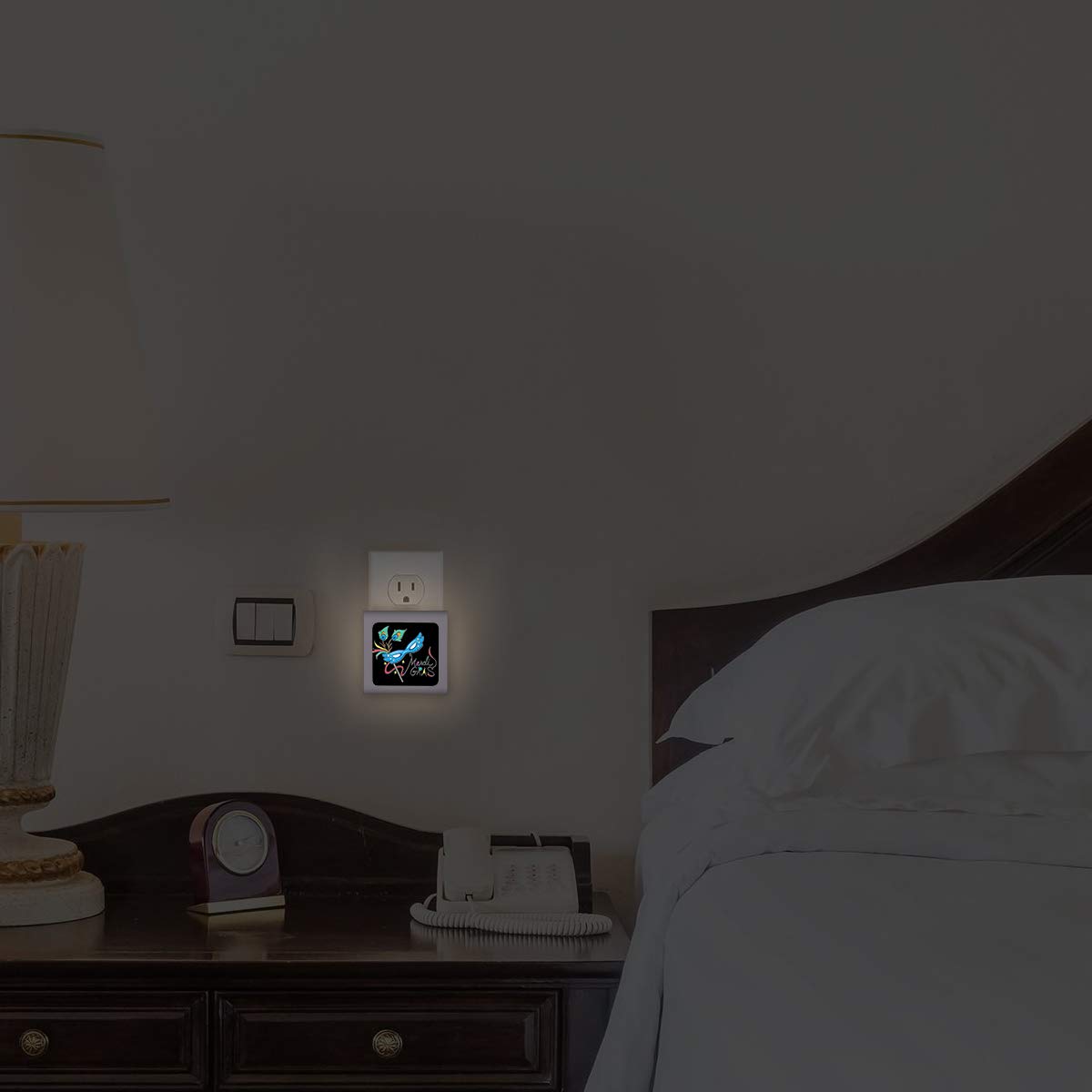 Dimmable LED Night Light with Auto On/Off Sensor - Adjustable Brightness & Warm White Light for Bathroom, Hallway, Nursery, Bedroom - Perfect for Nighttime Safety & Comfort