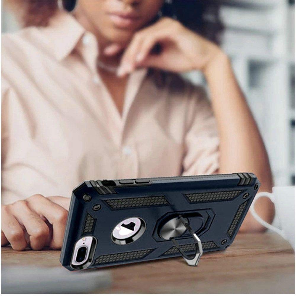 Shockproof iPhone 8 Plus/7 Plus Case with Kickstand Ring - Heavy Duty Protective Cover for 5.5 Inch iPhone Models | Perfect for Outdoor Activities, Work & Travel (Blue)