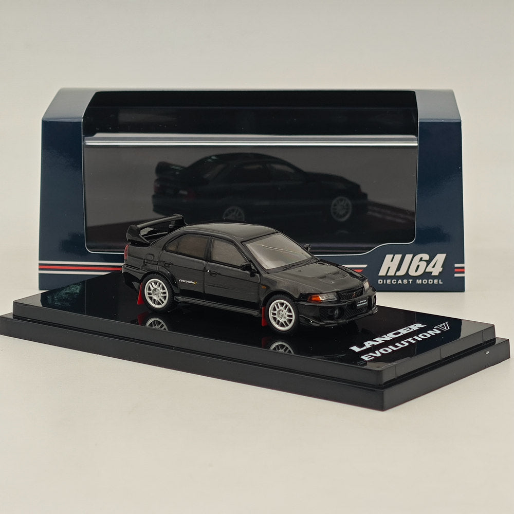 1/64 Scale Mitsubishi Lancer Evolution V GSR (CP9A) 1998 Model Diecast Car - Hobby Japan HJ642032ABK Black | Collectible Miniature Vehicle for Display, Racing Diorama & Car Enthusiasts