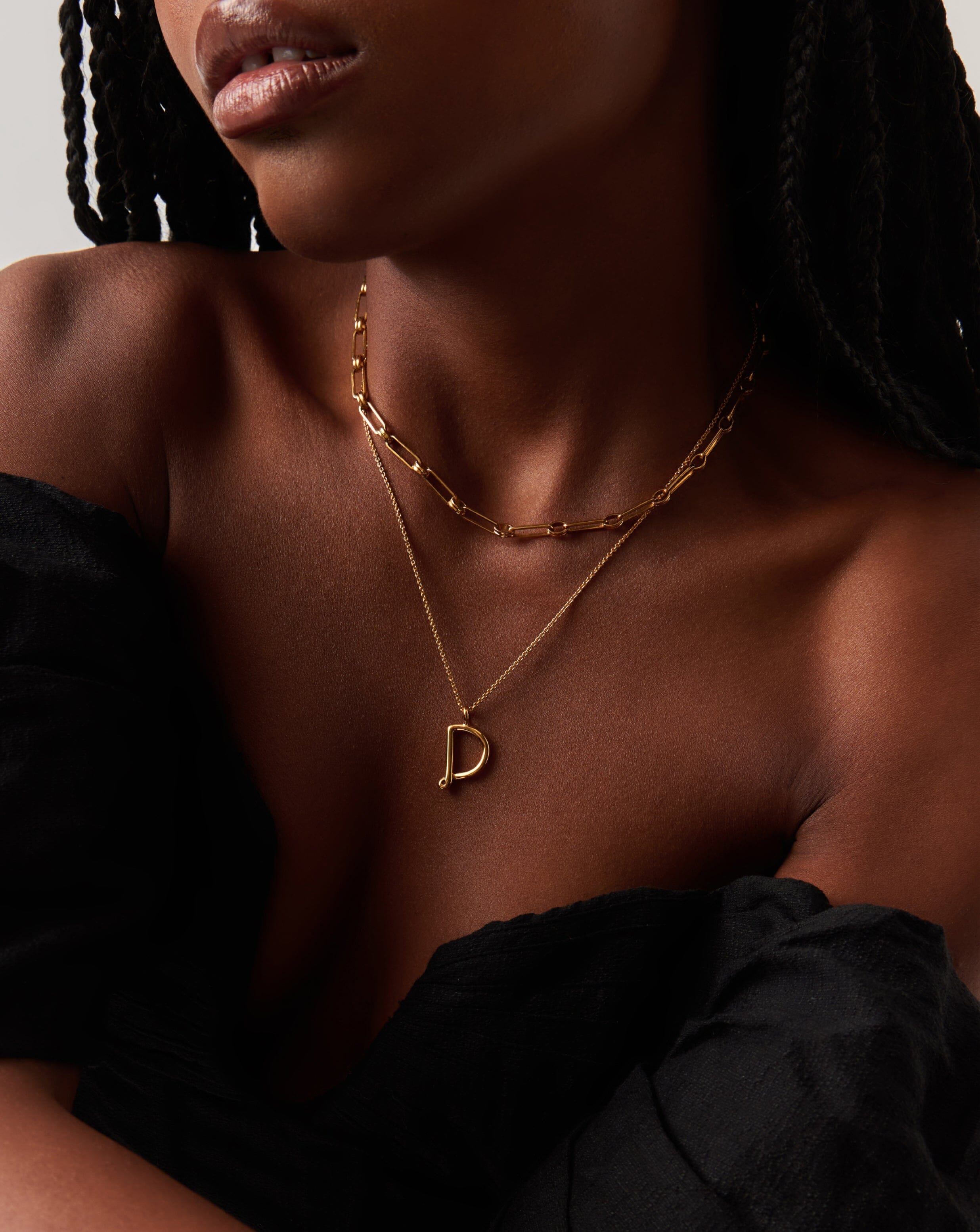 Curly Molten Initial Pendant Necklace - Personalized Initial D Letter - 18k Gold Vermeil Jewelry for Women - Perfect Gift for Birthday, Anniversary & Valentine's Day