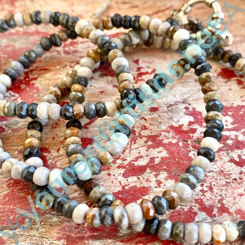 Tiny Faceted Gemstone Beaded Necklace Sterling Silver - Elegant Handmade Jewelry for Women, Perfect for Weddings, Parties & Everyday Wear
