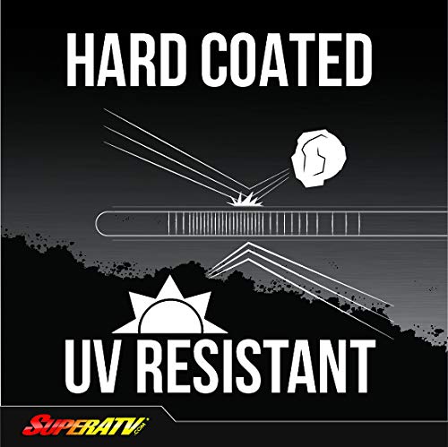 SuperATV Scratch-Resistant Flip Down Windshield for Polaris RZR XP / XP 4 Turbo (2019+) - 1/4 Inch Polycarbonate with XR Optic Hard Coating - Convertible Half/Full Windshield - Made in USA - Perfect for Off-Roading, Trail Riding & Winter Protection
