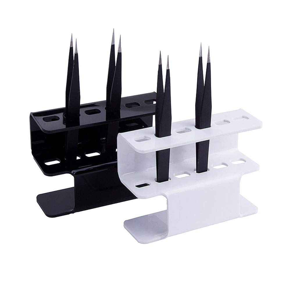 1Pc White Acrylic Lash Extension Tweezer Holder - Eyelash Extension Tools Organizer & Display Stand for Salon, Spa, and Professional Makeup Artists - Perfect for Tweezer Storage and Beauty Station Organization
