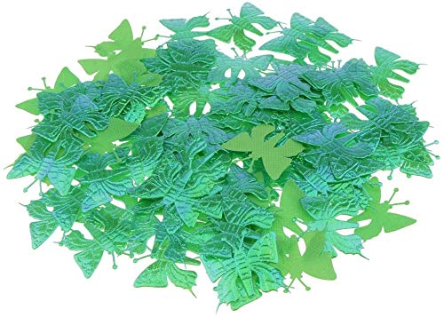 100PCS Green Satin Butterfly Appliques for DIY Crafts, Wedding Decor, Clothing Embellishment - Perfect for Bridal Accessories, Party Decorations, and Home DIY Projects