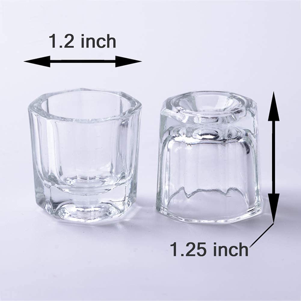 Premium Clear Glass Dappen Dish for Nail Art - Acrylic Liquid & Powder Holder - Monomer Bowl for Professional Nail Technicians - Perfect for Salon, Home Manicures & DIY Nail Designs (1-Pack)