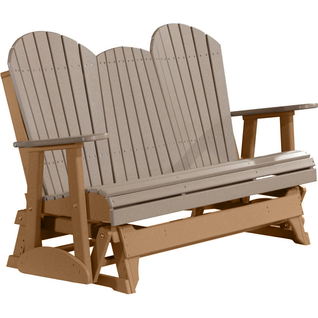 LuxCraft 5 ft. Recycled Plastic Adirondack Outdoor Glider Chair - Weather-Resistant Patio Furniture for Garden, Deck, Poolside & Backyard Relaxation
