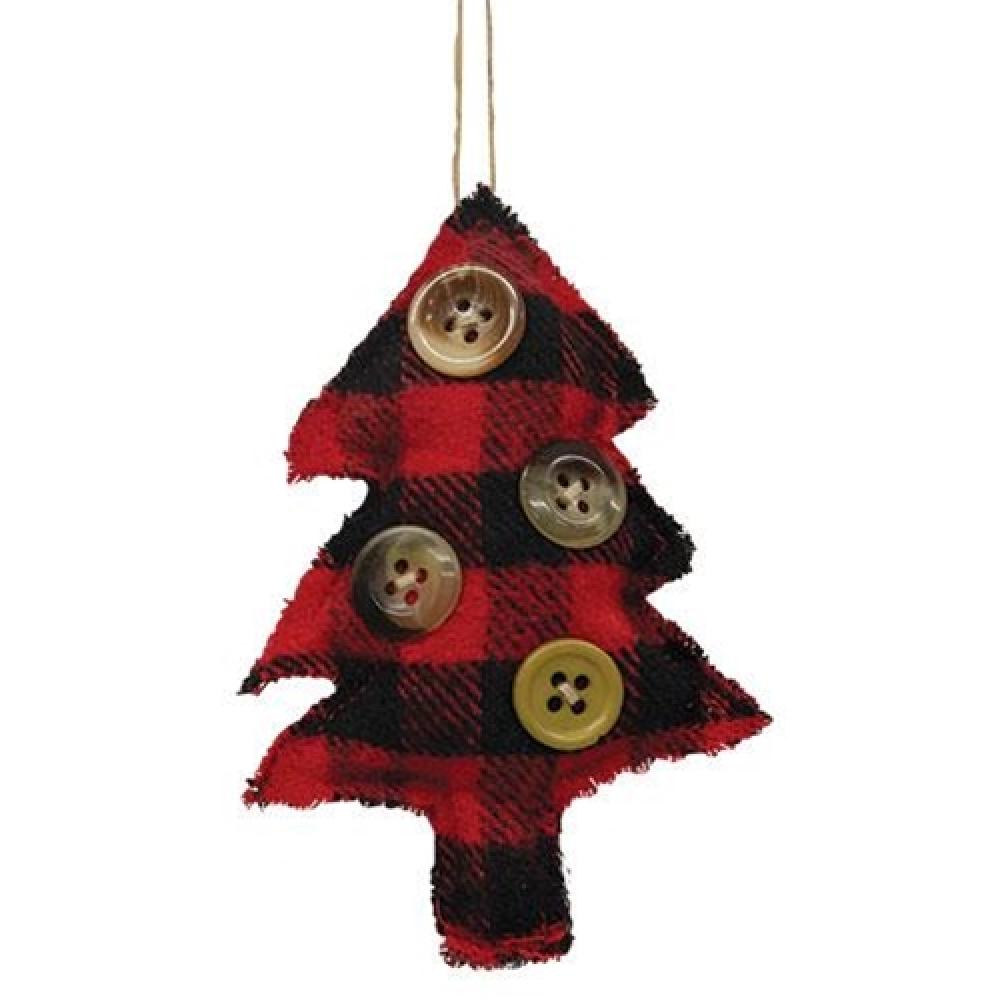 Buffalo Check Christmas Tree Ornament - Red and Black Plaid Holiday Decor for Xmas Tree - Perfect for Home, Office, and Party Decorations