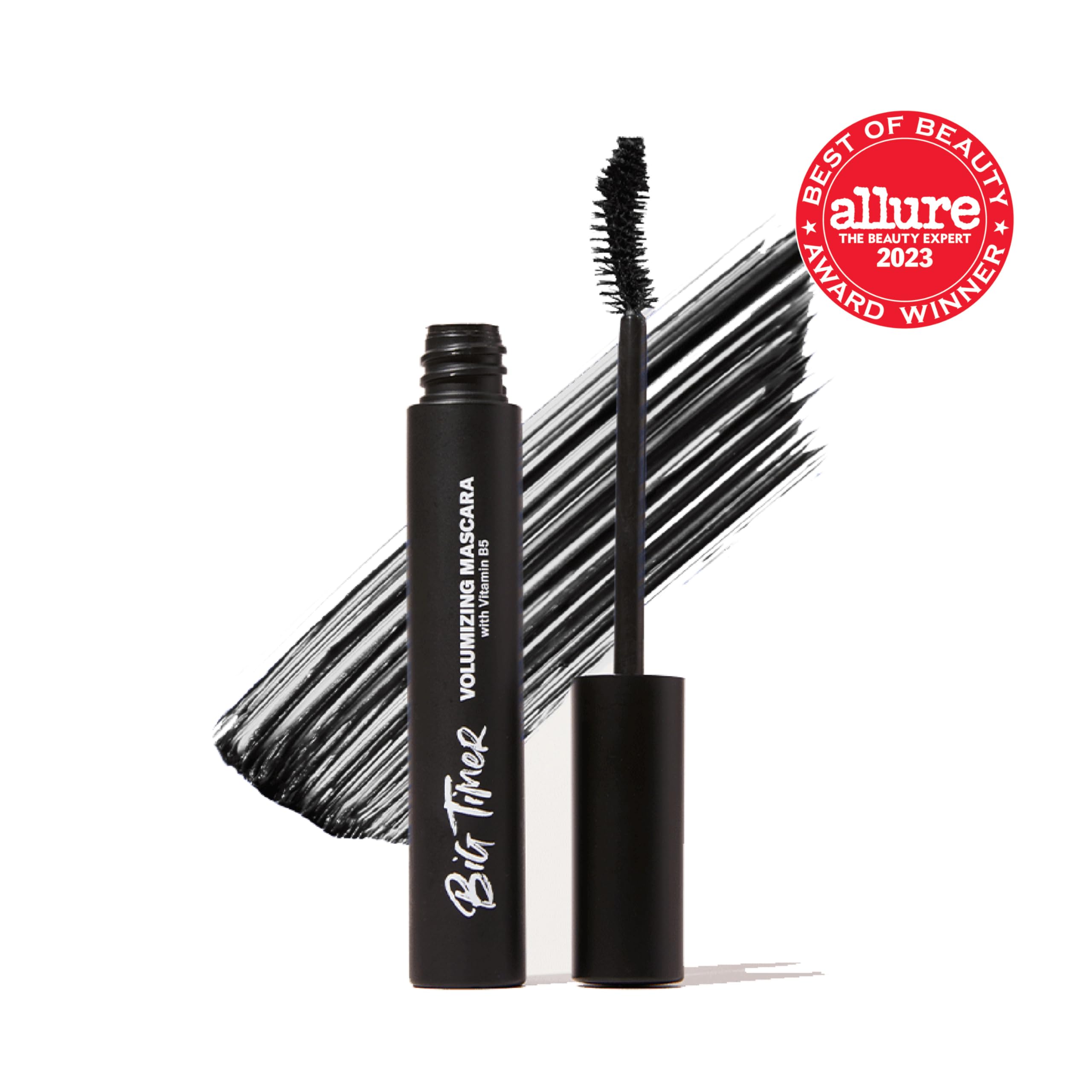 The Lip Bar Big Timer Volumizing Mascara - Lengthening & Nourishing Mascara for Dramatic Lashes | Best of Beauty Award Winner | Black | Perfect for Date Night & Special Occasions