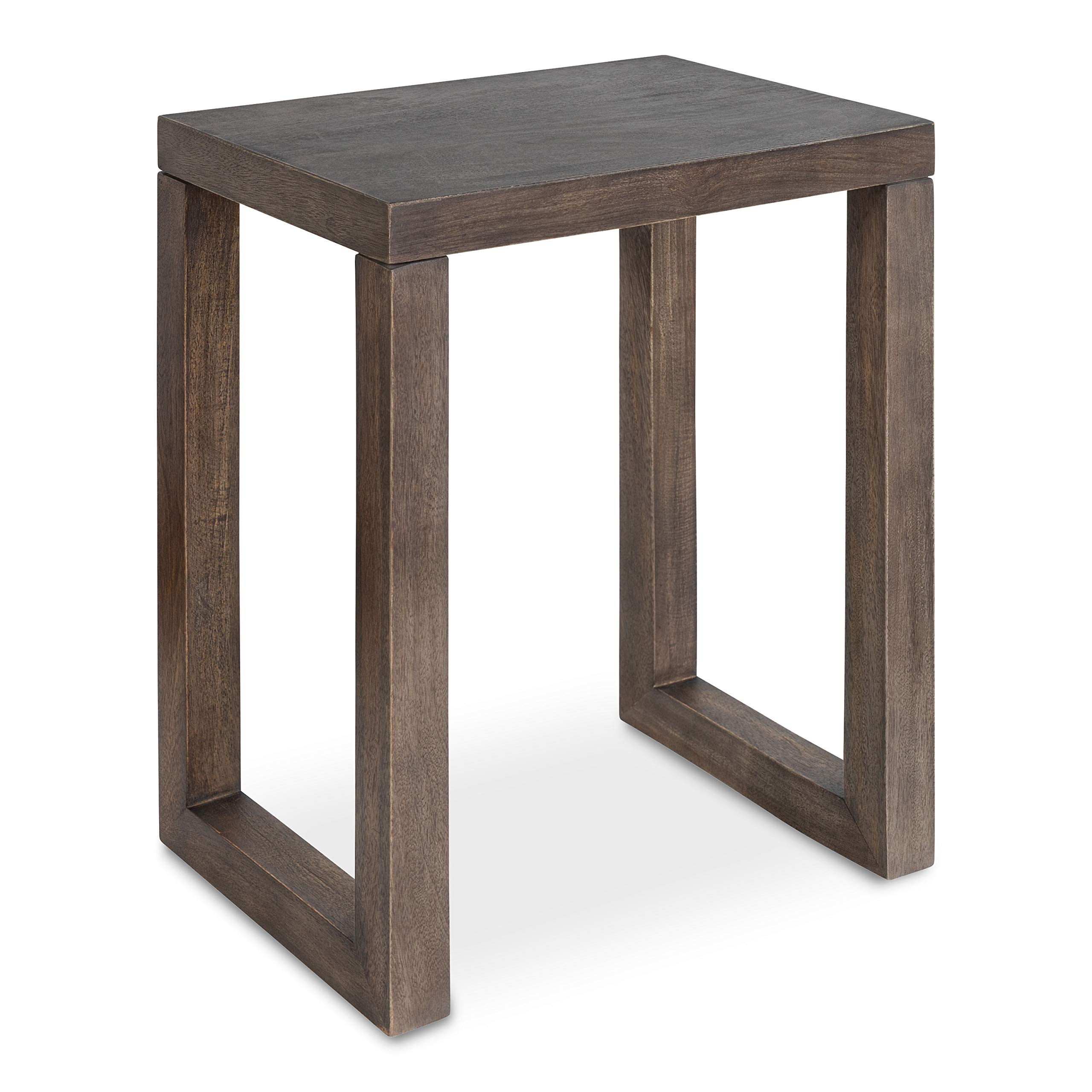 Kate and Laurel Elyria Bohemian Side Table - 20 x 14 x 26 Inches, Gray Modern End Table with Storage Shelf | Perfect for Living Room, Bedroom, or Office Decor