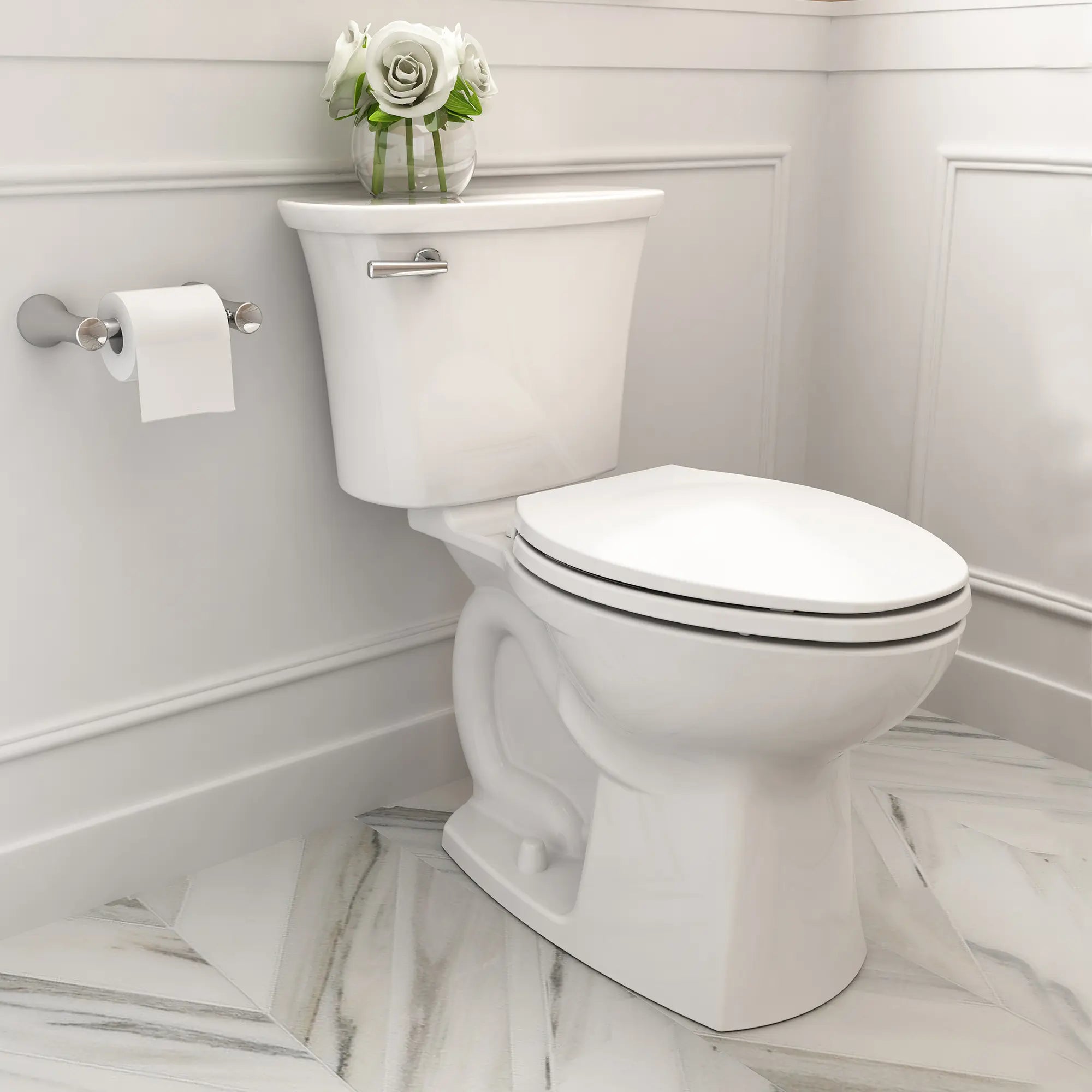 Edgemere® Two-Piece 1.28 GPF/4.8 LPF Elongated Chair Height Toilet Bowl (Seat Not Included) - Perfect for Small Bathrooms & ADA Compliant Spaces