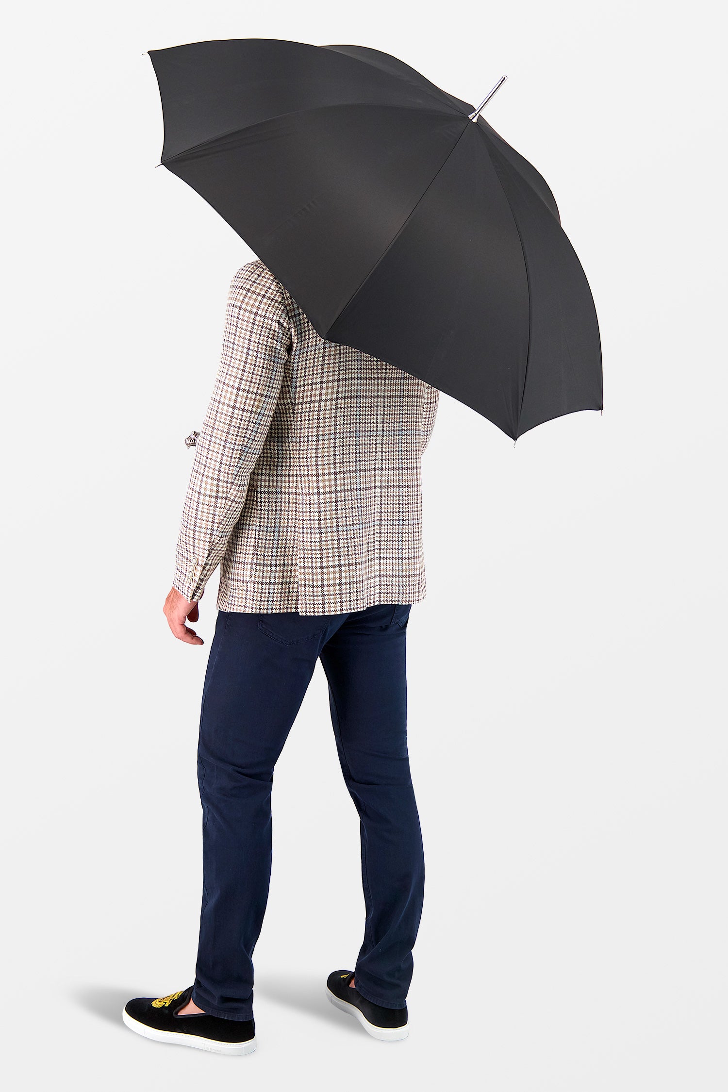 Pasotti Black Dragon Umbrella - Luxury Windproof Men's Umbrella with Wooden Handle - Perfect for Business, Travel & Formal Occasions