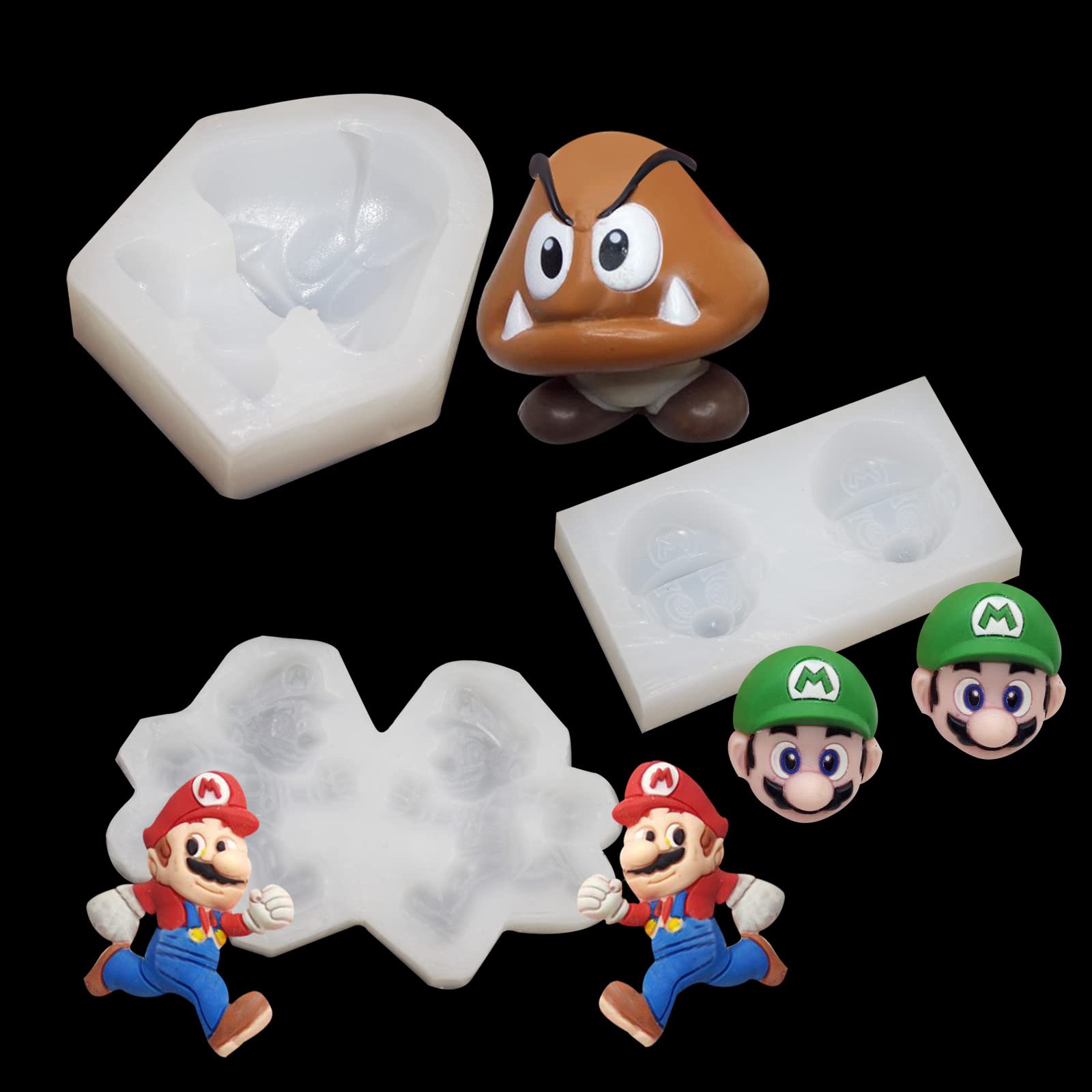 3-Piece Silicone Fondant Mold Set - Cartoon Chocolate Candy & Cookie Decorating Molds for Baking, Cake Design, and DIY Sweet Treats | Perfect for Birthday Parties, Wedding Cakes, and Holiday Desserts