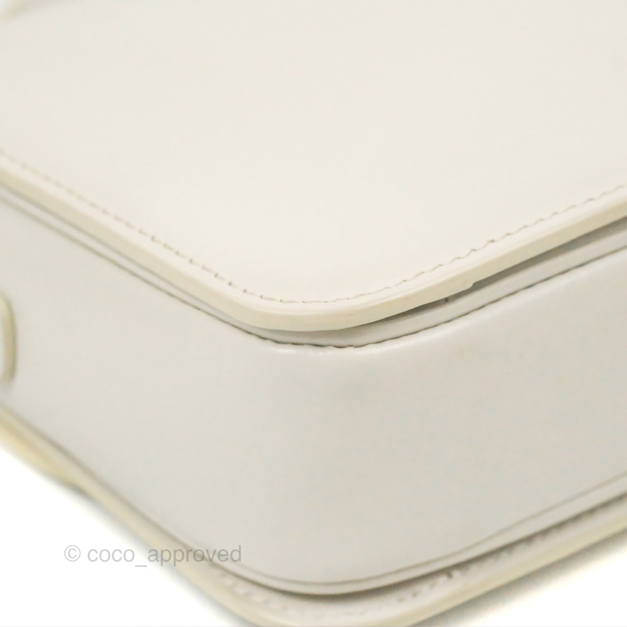 Celine Teen Triomphe Bag in Shiny White Calfskin Leather - Perfect for Everyday Use, Work & Special Occasions