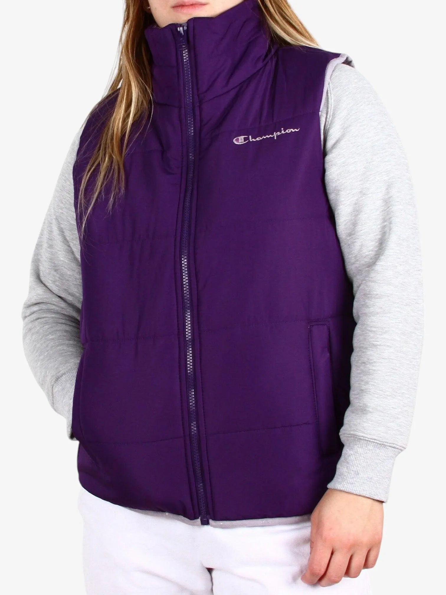 Champion Women's Puffer Vest Violet - Lightweight Warm Winter Jacket for Outdoor Activities & Casual Wear