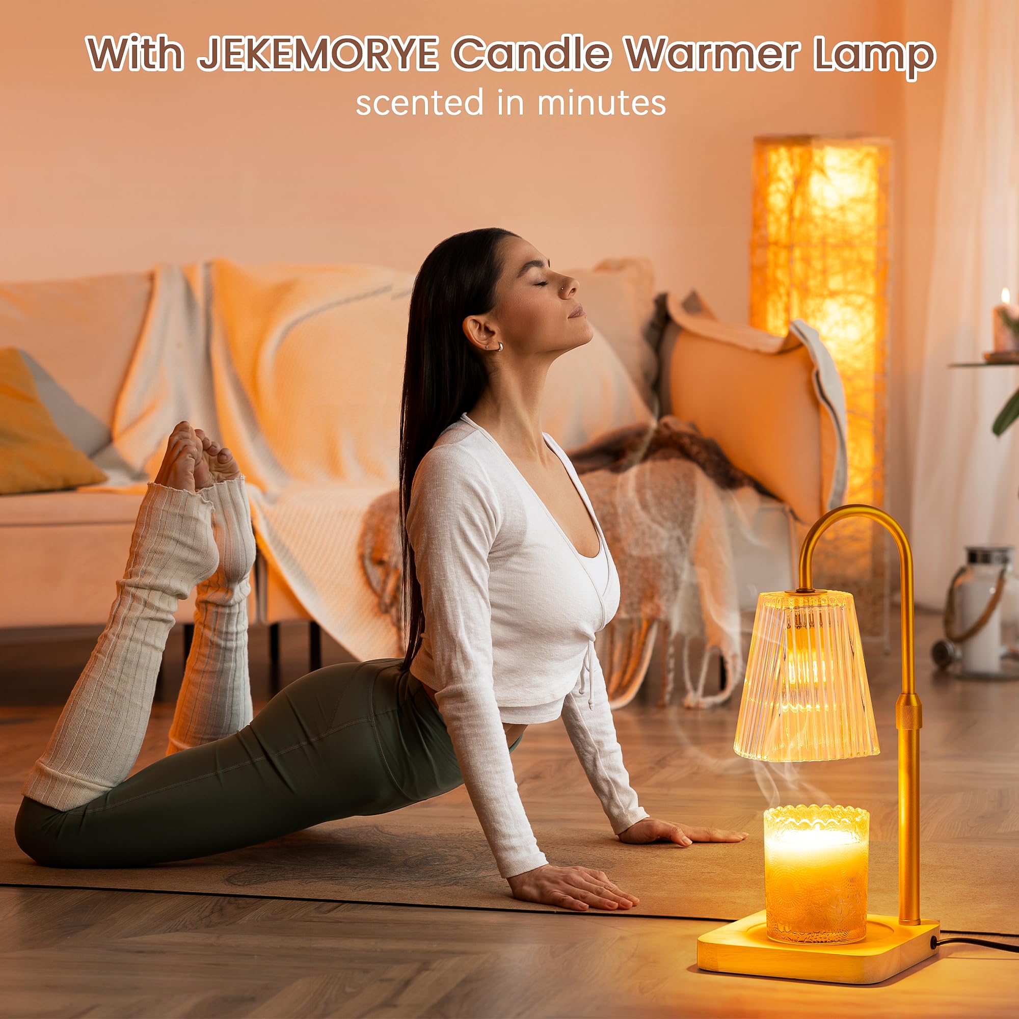 Adjustable Height Candle Warmer Lamp with Timer & 2 Bulbs - Dimmable Electric Wax Melter Heater for Small Jar Candles - Perfect Gift for Women, Mom, Birthday - Home & Desk Decor for Relaxation & Aromatherapy