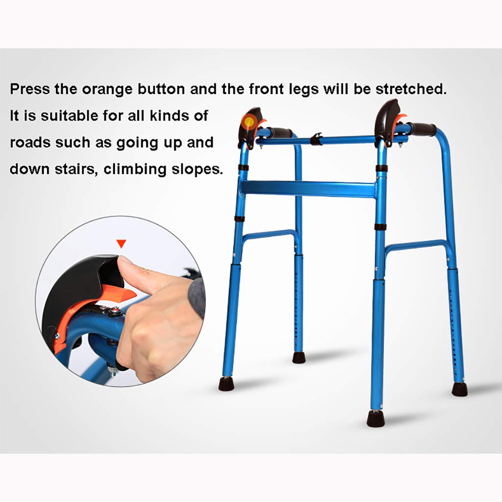 Lightweight Aluminum Folding Walking Frame - Mobility Aid Walker for Elderly with Stair Climbing Assist | Portable Stair Ramp Support for Seniors | Ideal for Indoor/Outdoor Use, Travel & Daily Mobility Assistance