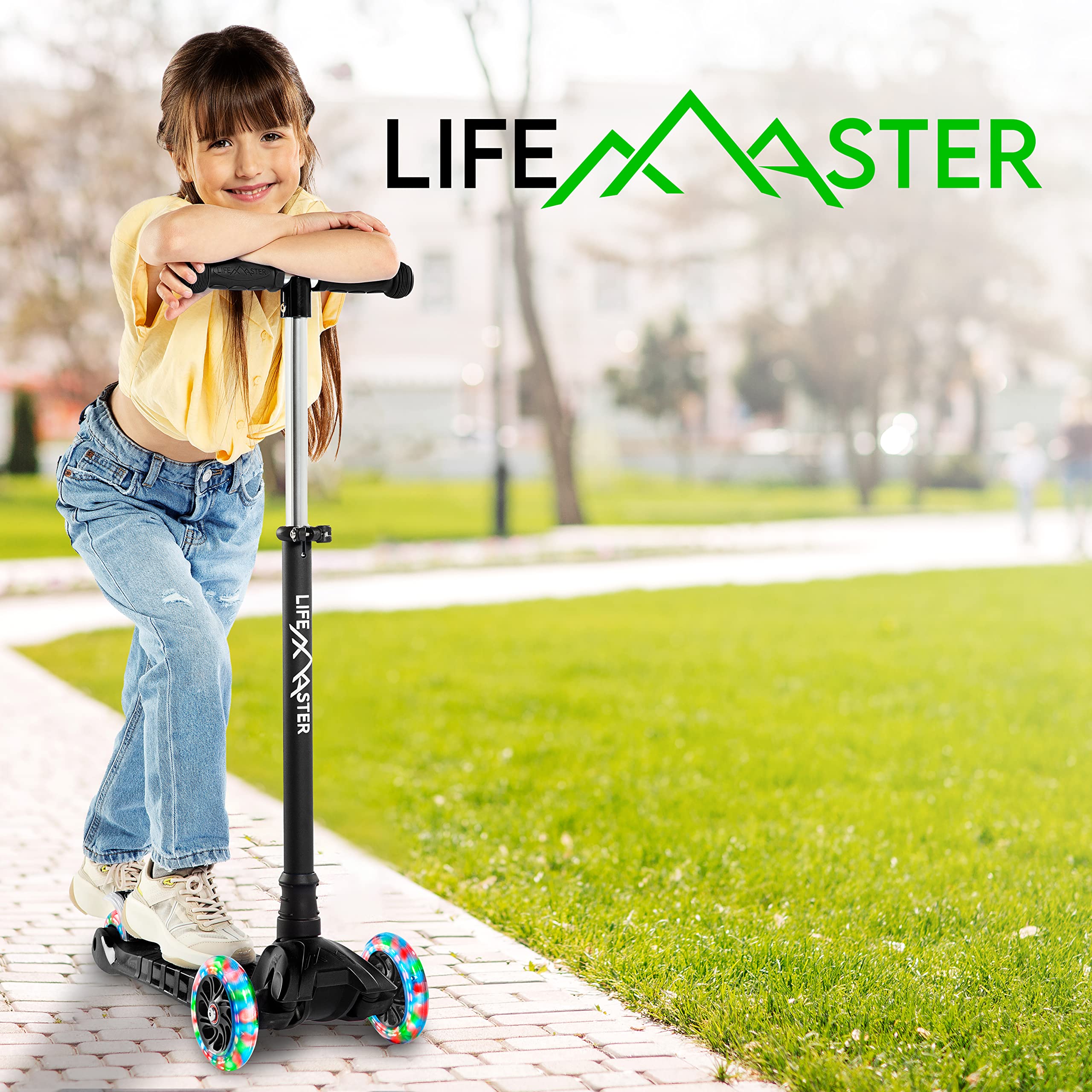 Best 3 Wheel Kick Scooter for Kids & Toddlers - LED Light Up Wheels, Adjustable Handlebar - Perfect for Indoor & Outdoor Play, Park Rides, and Neighborhood Adventures