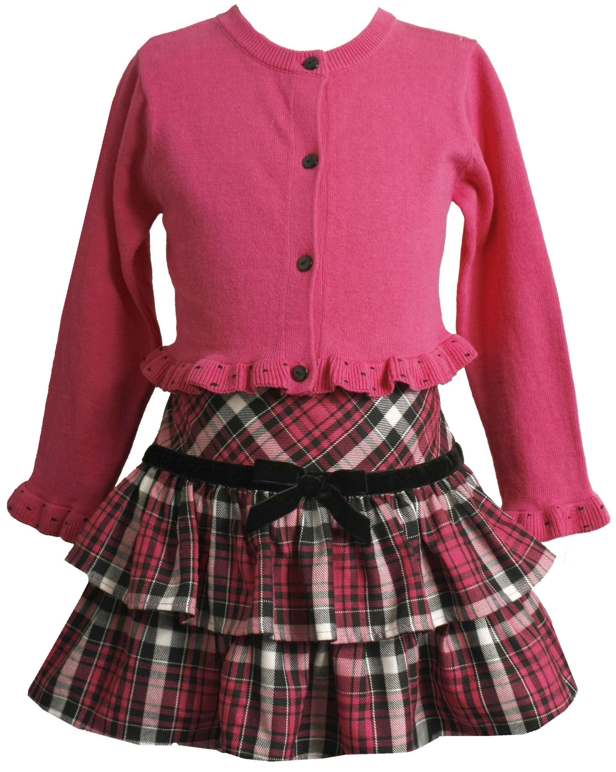 Bonnie Jean Girls' Ruffle Hem Skirt Dress - Cute Sweater Dress for Toddlers & Kids - Perfect for School, Parties & Family Photos