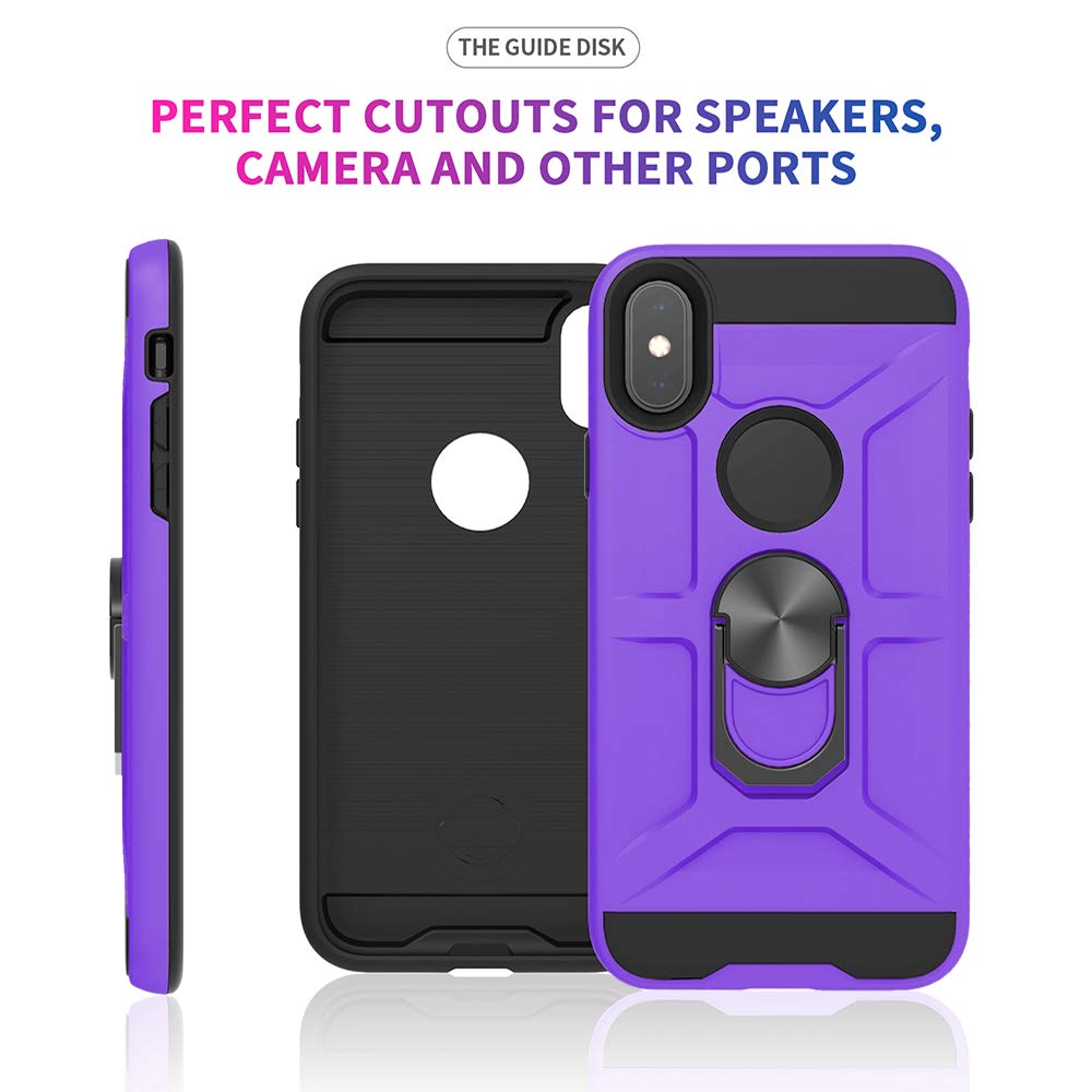 Shockproof Hard Protective Phone Case for iPhone X/XS - Durable Silicone Cover in Purple | Perfect for Everyday Use, Travel & Outdoor Activities