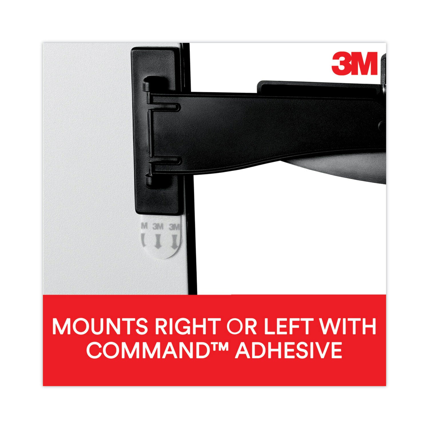 3M™ Swing Arm Document Holder - Adhesive Monitor Mount with 30 Sheet Capacity - Black/Silver Plastic Clip for Office, Home & Workspace Organization